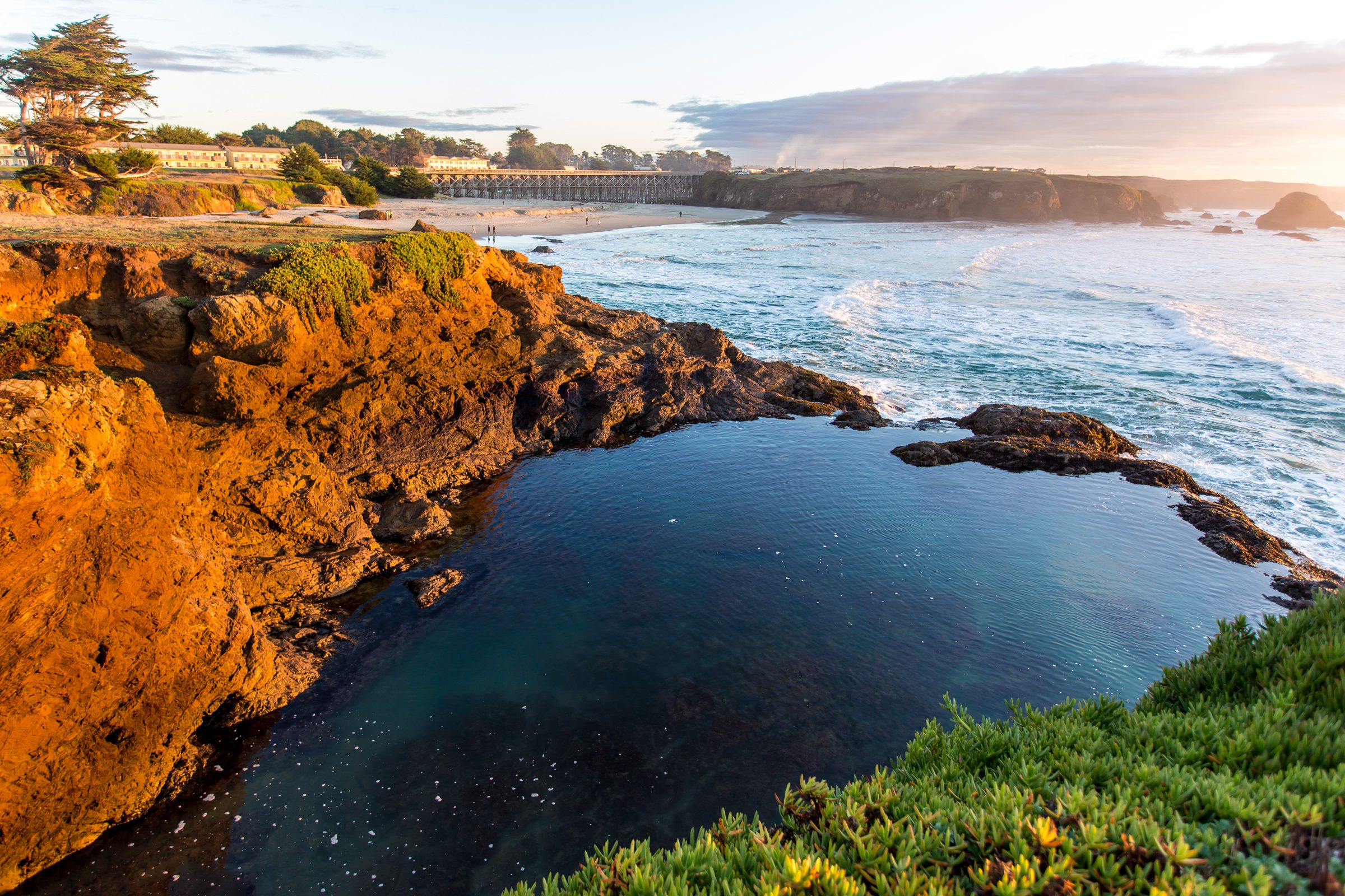 Pudding Creek bridge in the distance